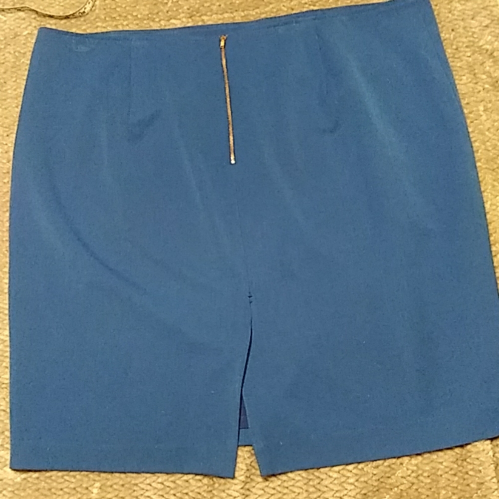 Eloquii Cobalt Pencil Skirt Exposed Zipper 20